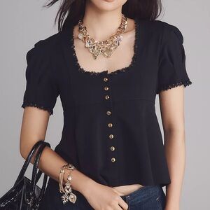 Maeve Puff-Sleeve Babydoll Top